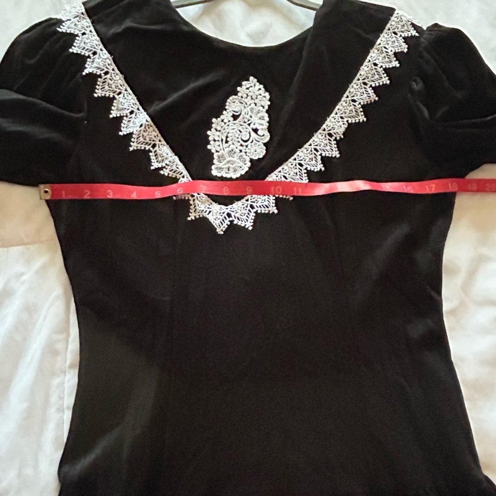 Vintage Just Maggie Velvet Lace Holiday Dress Black - Picture 5 of 11
